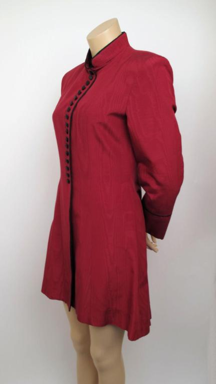 MOSCHINO Couture Burgundy 3/4 Flared Jacket For Sale 1