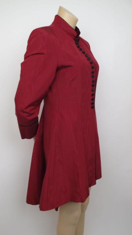 MOSCHINO Couture Burgundy 3/4 Flared Jacket For Sale 2