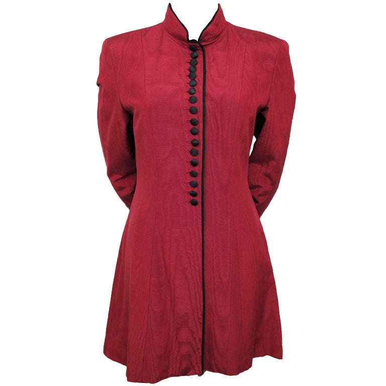 MOSCHINO Couture Burgundy 3/4 Flared Jacket For Sale