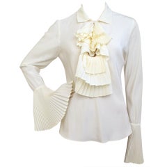 MOSCHINO Ivory Pleated Top