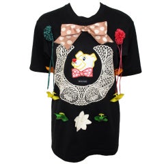 MOSCHINO Pinwheels & Dog Black T-Shirt