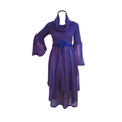 Vintage Krizia Purple Mohair Tiered Dress