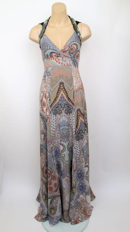 ETRO Embroidered & Beaded Crisscross Back Dress