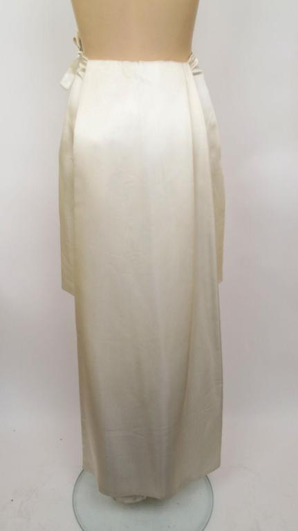 HELMUT LANG Ivory Silk Taffeta Skirt With Tails 1