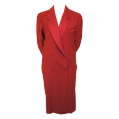 GUCCI Red Double Breasted Smoking Coat Dress