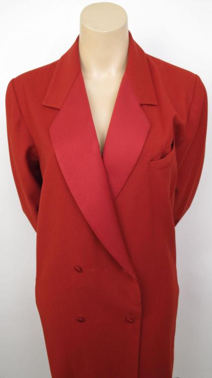 GUCCI Red Double Breasted Smoking Coat Dress
