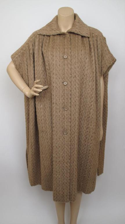 1980 Beautiful GIVENCHY COUTURE Tan Mohair Cape