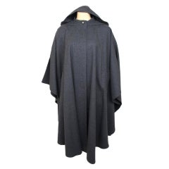 LOUIS FERAUD Gray Hooded Poncho Coat
