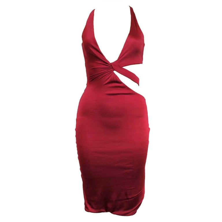 TOM FORD For GUCCI Raspberry Cut-Out Dress