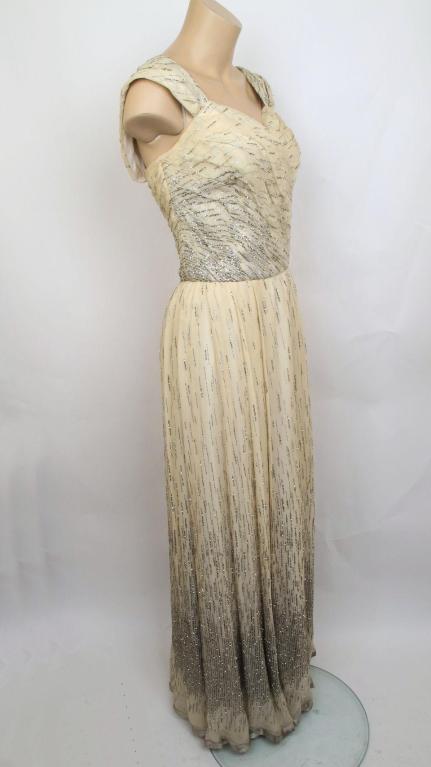 FIANDACA COUTURE Ivory Sparkled Dress For Sale 2
