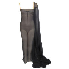 Dolce & Gabbana Gray Bustier Bodysuit Runway Dress