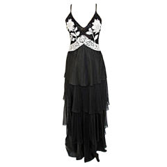 Valentino Blk Embroidered Gown As Seen In The Valentino Movie