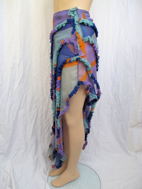 Chanel Runway Logo Tiered Ruffled Sheer Skirt