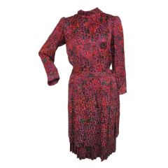 Vintage Yves Saint Laurent Haute Couture Silk Peasant Dress