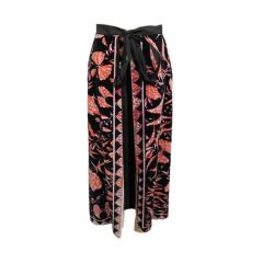 Vintage Emilio Pucci Pink & Blk Velvet Butterfly Tie Skirt Coverup