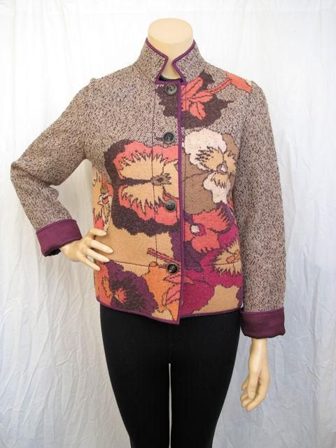 Missoni Purple Floral Knit Sweater Jacket