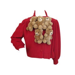 Moschino Couture Runway Teddy Bear Red Jacket
