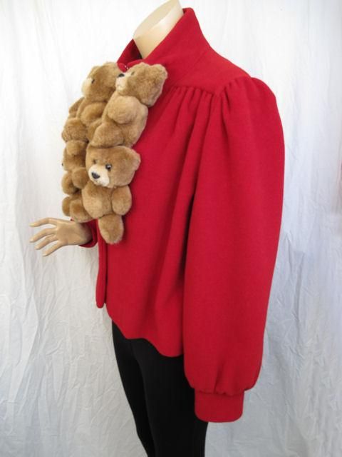 Moschino Couture Runway Teddy Bear Red Jacket 1