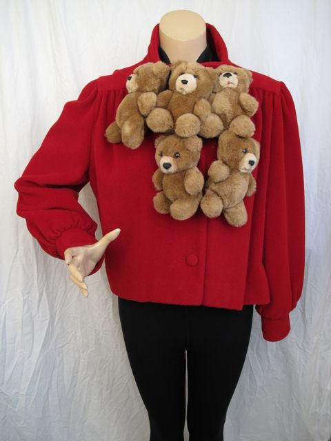 Moschino Couture Runway Teddy Bear Red Jacket 4