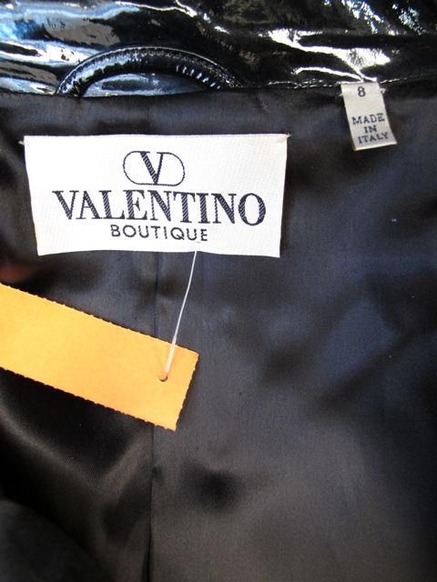 Valentino Blk Patent Leather Belted Jacket For Sale 4