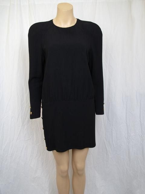Sonia Rykiel Black Logo Button Keyhole Back Mini Dress
