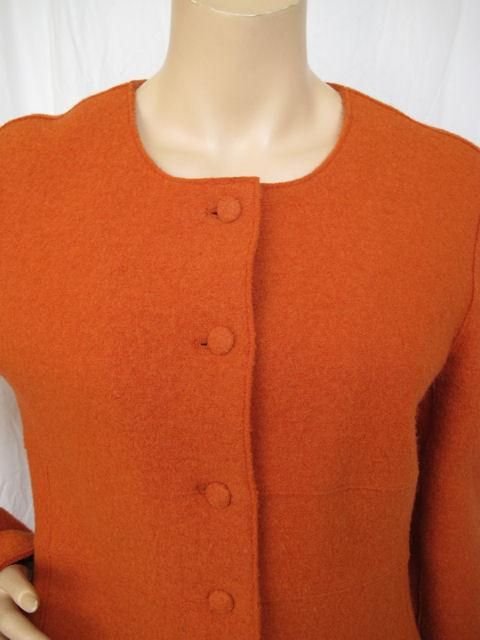 Women's Chanel Pumpkin Boiled Wool Logo Jacket