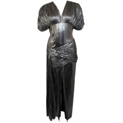 Gorgeous Isabelle Allard Silver Lame Goddess Gown