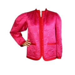 Yves Saint Laurent 2 Tone Pink Shell Quilted Jacket