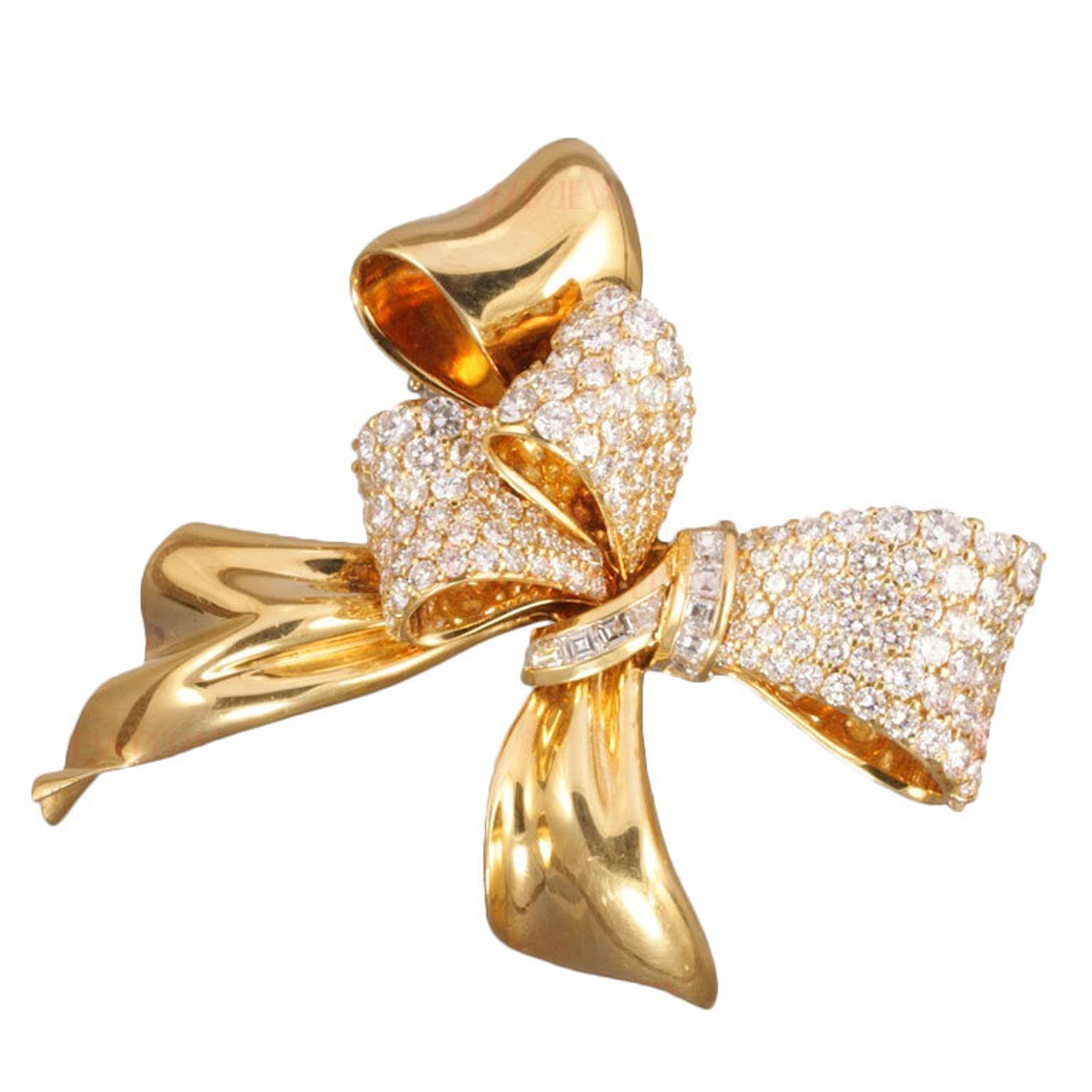 Chaumet Diamond Yellow Gold Bow Brooch at 1stDibs | chaumet brooch