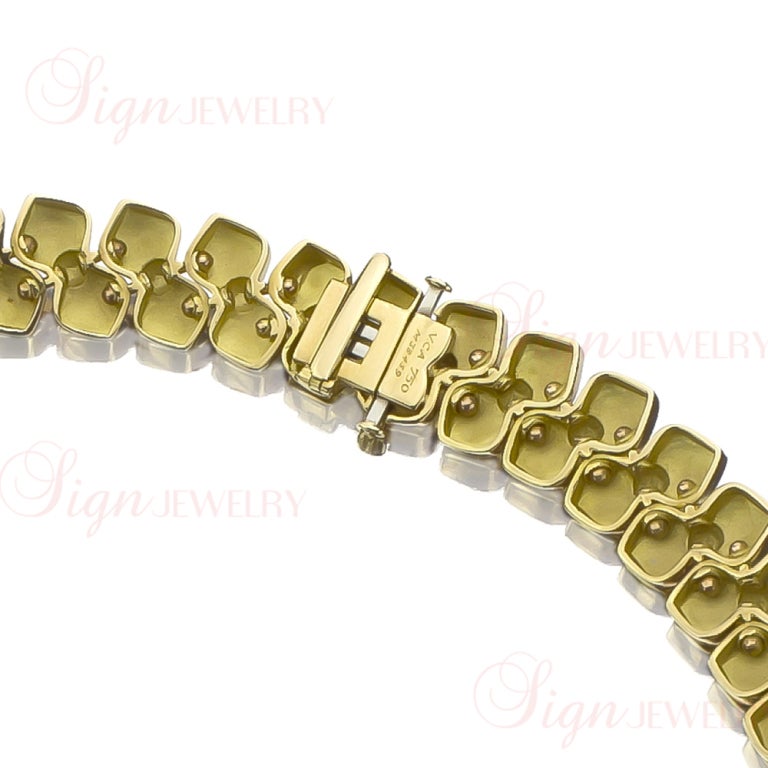 Van Cleef & Arpels Diamond Gold Necklace Earrings Set 3