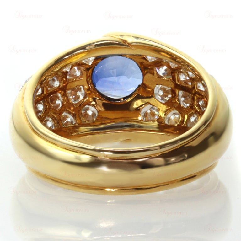 Van Cleef & Arpels Bague en or jaune avec saphir bleu et diamant Pour femmes en vente