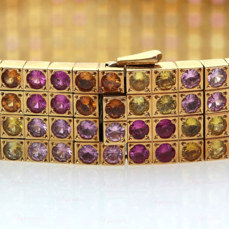 Cartier Multicolor Sapphire Amethyst Diamond Gold Bracelet 2