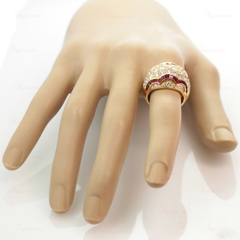 Women's Van Cleef & Arpels Diamond Ruby Wave Ring