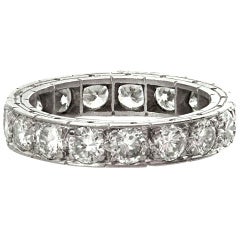 Retro Eternity Diamond Platinum Wedding Band Ring