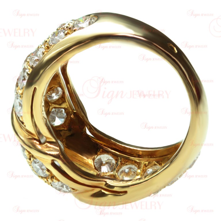VAN CLEEF & ARPELS Diamond Yellow Gold Dome Ring 1
