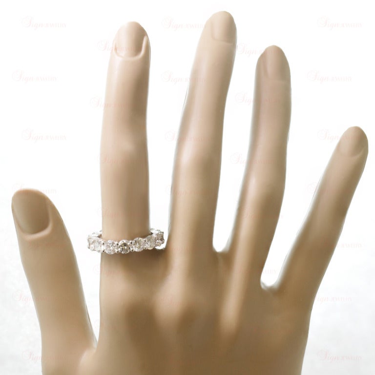 Women's 4.81 Carat Diamond Shared-Setting Platinum Eternity Ring