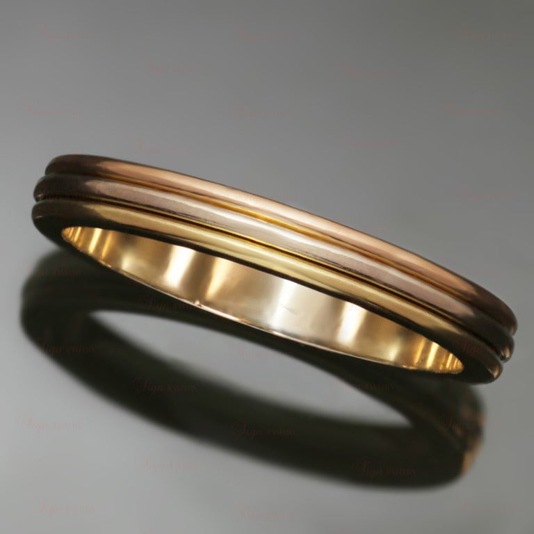 CARTIER Tri-Gold Size 58 Wedding Band Ring
