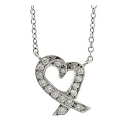 Tiffany & Co. Loving Heart Diamond Platinum Pendant Necklace