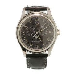 Philippe Platinum Annual Calendar Wristwatch with Moonphase Power Reserve 5056 10