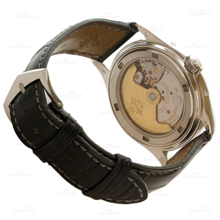 Patek Philippe Platinum Annual Calendar Moonphase Power Reserve Wristwatch  For Sale 5