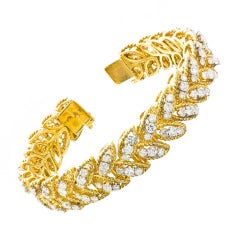 Van Cleef & Arpels Diamond Yellow Gold Link Bracelet c1960s