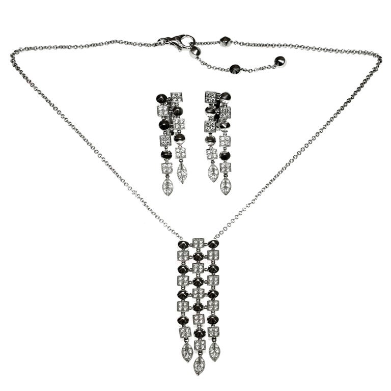 BULGARI Lucea  Diamond White Gold Necklace & Earrings Set
