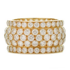 Cartier Nigeria Collection Diamond Yellow Gold Five Row Size 56 Ring 8