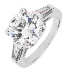 3.92 Carat Round Brilliant Diamond Engagement Ring GIA