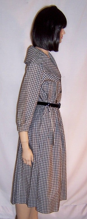 1950's Betty Barclay(New Old Stock with Tags) Black & White Checked Dress In Excellent Condition For Sale In Oradell, NJ