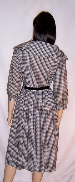 Women's 1950's Betty Barclay(New Old Stock with Tags) Black & White Checked Dress For Sale