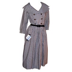 Retro 1950's Betty Barclay(New Old Stock with Tags) Black & White Checked Dress