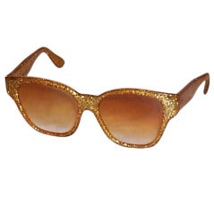 Fabulous 1950's Gold Confetti Sunglasses from France
