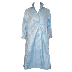 Fabulous 50's Pale Baby Blue Pearlized Leather Coat