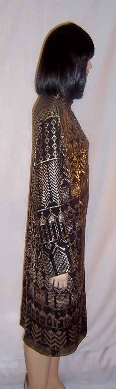 Magnificent 1920's, Black & Silver Egyptian Assuit Coat For Sale 1